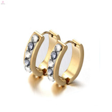 Small hoops crystal stud earring,gold hoop diamond earrings